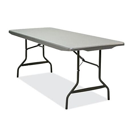 Iceberg IndestrucTable Commercial Folding Table, Rectangular, 72" x 30" x 29", Charcoal Top (ICE65527)
