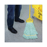 Ecomop Looped-End Mop Head, Recycled Fibers, Extra Large Size, Green