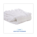 Mop Head, Value Standard Head, Rayon Fiber, Cut-End, Size No. 16, White, 12/carton