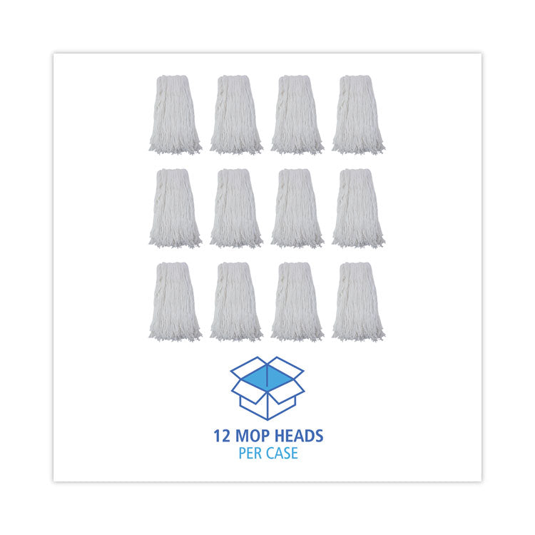 Cut-End Wet Mop Head, Rayon, No. 32, White, 12/carton