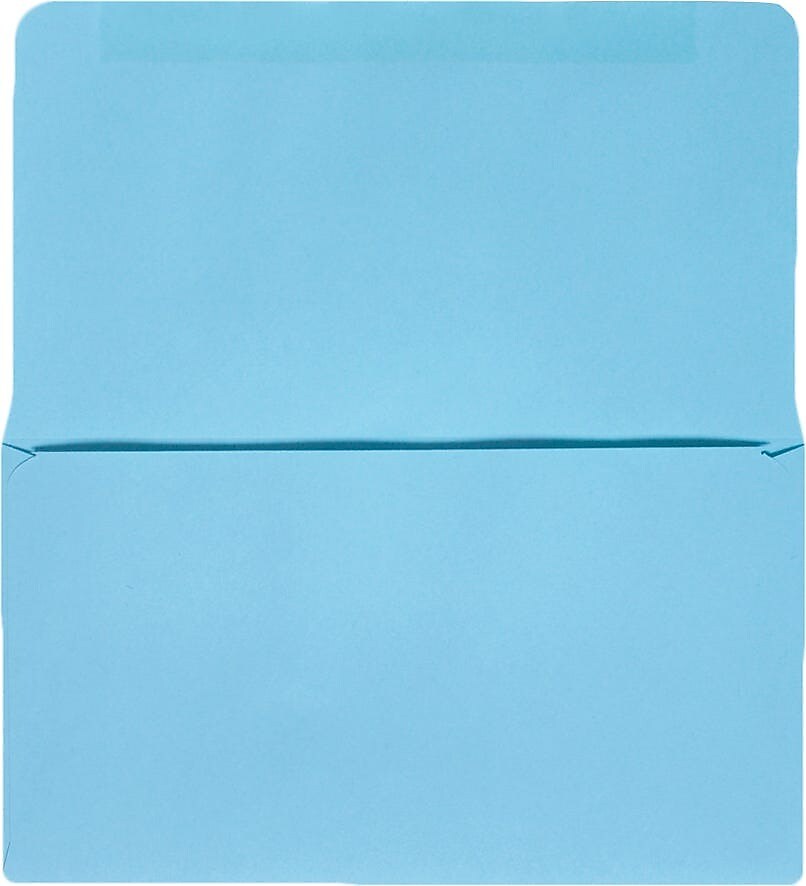 JAM Paper #6 1/4 Booklet Envelope 3 1/2" x 6", Pastel Blue, 50/Pack (R256-50)