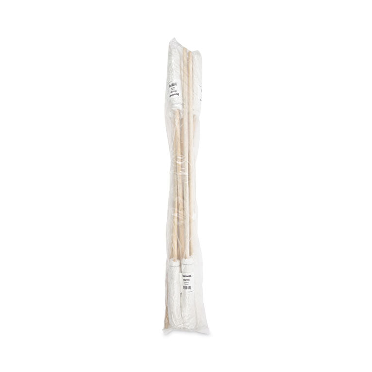 Handle/Deck Mops, #12 White Rayon Head, 48" Natural Wood Handle, 6/Pack