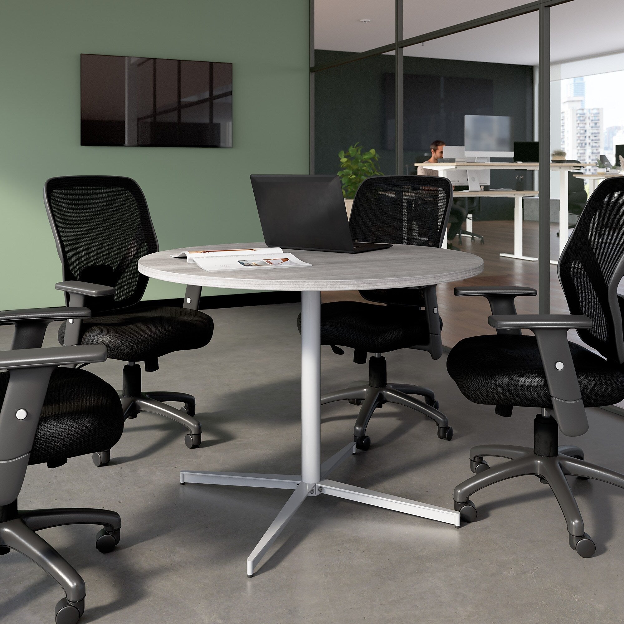 Bush Business Furniture 42" Round Conference Table, Platinum Gray (99XTB42RPG)