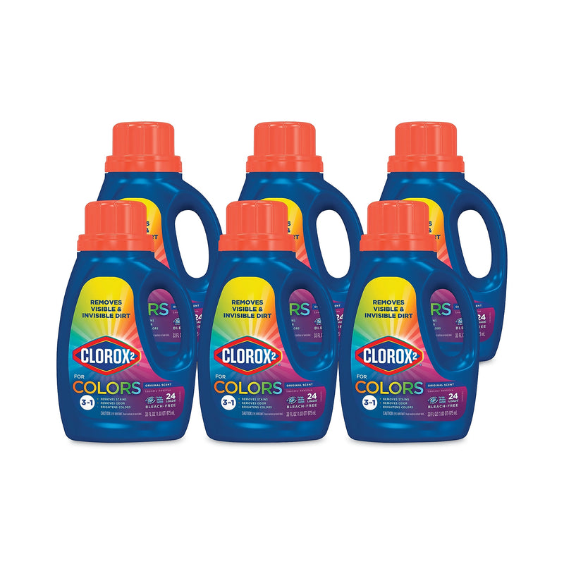 Clorox 2 Stain Remover and Color Booster, 24 Loads, 33 oz. Bottle, 6/Carton