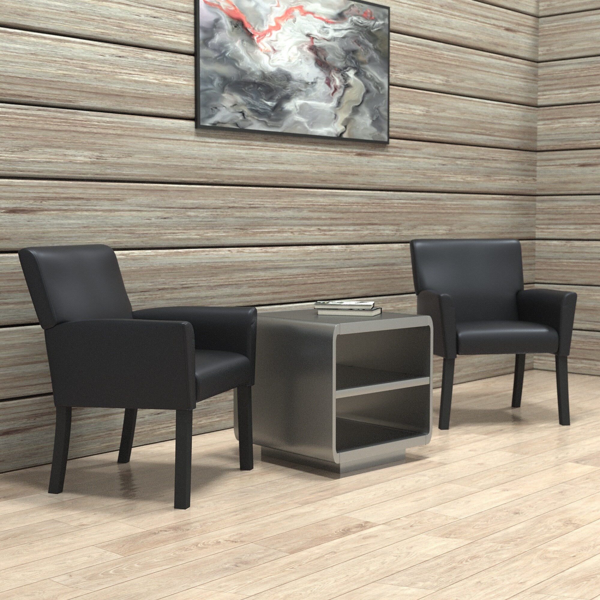 Boss Office Products Vinyl Guest Chair, Black (B639-BK)