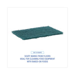 Heavy-Duty Scouring Pad, 6 x 9, Green, 15/Carton