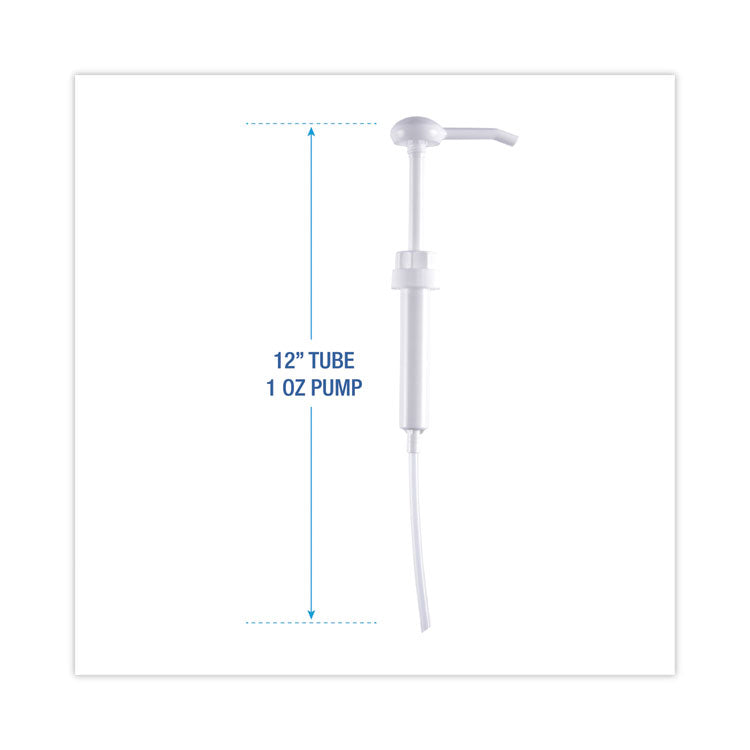 Siphon Pump for 1 gal Bottles, 1 oz Output, 12" Tube, Plastic, White, 12/Carton