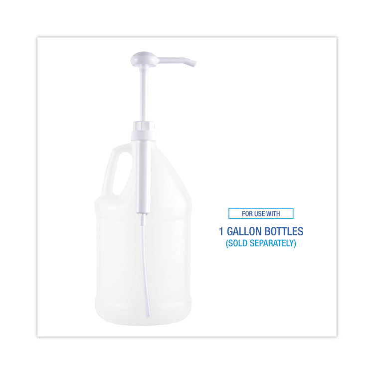 Siphon Pump for 1 gal Bottles, 1 oz Output, 12" Tube, Plastic, White, 12/Carton