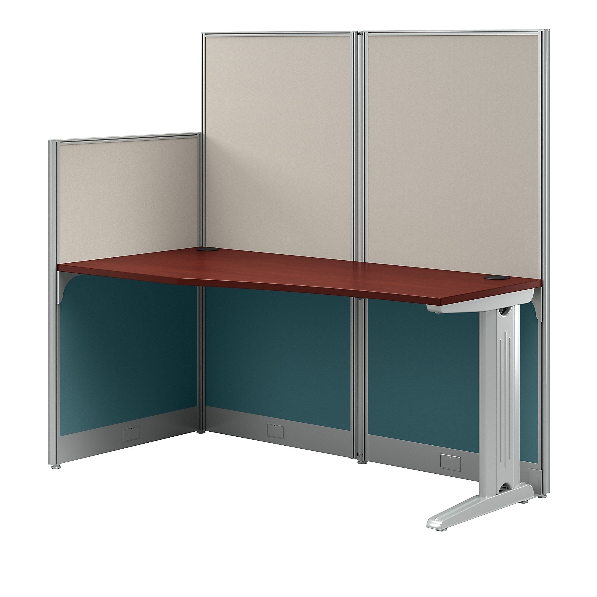 Bush Business Furniture Office in an Hour 63"H x 65"W Cubicle Workstation, Hansen Cherry (WC36492-03K)