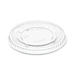 Portion/Souffle Cup Lids, Fits 3.25 oz/4 oz/5.5 oz Portion Containers, Plastic, Clear, 125/Sleeve, 20 Sleeves/Carton