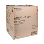 Foam School Trays, 6-Compartment Tray, 8.5 x 11.5 x 1.25, White, 500/Carton