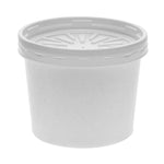 Paper Round Food Container and Lid Combo, 12 oz, 3.75" Diameter x 3" h, White, 250/Carton