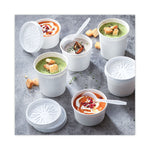 Paper Round Food Container and Lid Combo, 12 oz, 3.75" Diameter x 3" h, White, 250/Carton