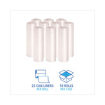 High-Density Can Liners, 45 gal, 10 mic, 40" x 46", Natural, Perforated Roll, 25 Bags/Roll, 10 Rolls/Carton