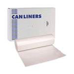High-Density Can Liners, 45 gal, 10 mic, 40" x 46", Natural, Perforated Roll, 25 Bags/Roll, 10 Rolls/Carton