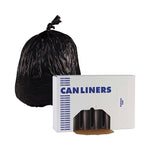 High-Density Can Liners, 45 gal, 19 mic, 40" x 46", Black, Perforated Roll, 25 Bags/Roll, 6 Rolls/Carton
