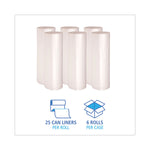 High-Density Can Liners, 56 gal, 19 mic, 43" x 47", Natural, Perforated Roll, 25 Bags/Roll, 6 Rolls/Carton