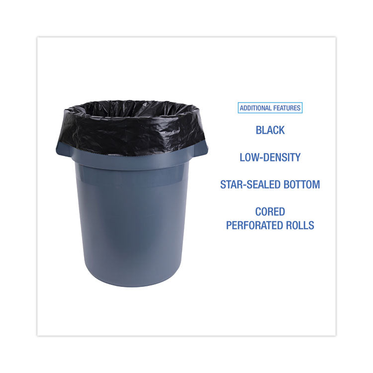 Industrial Drum Liners Rolls, 60 gal, 2.7 mil, 38" x 63", Black, 50/Carton