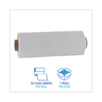 Industrial Drum Liners Rolls, 60 gal, 2.7 mil, 38" x 63", Clear, 50/Carton