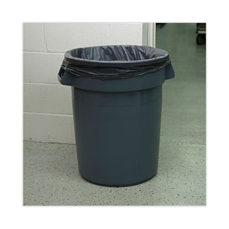 Linear Low Density Industrial Can Liners, 33 gal, 1.3 mil, 33" x 39", Gray, Flat Pack, 100/Carton