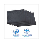 Linear Low Density Industrial Can Liners, 60 gal, 1.3 mil, 38" x 58", Gray, Flat Pack, 100/Carton