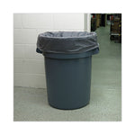 Linear Low Density Industrial Can Liners, 45 gal, 1.3 mil, 40" x 46", Gray, Flat Pack, 100/Carton