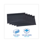 Linear Low Density Industrial Can Liners, 56 gal, 1.3 mil, 43" x 47", Gray, Flat Pack, 100/Carton