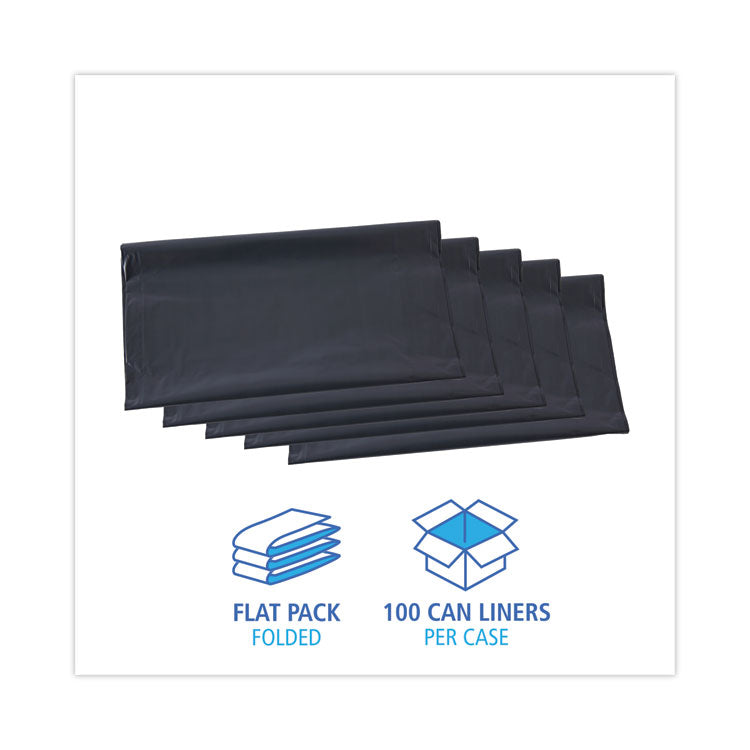 Linear Low Density Industrial Can Liners, 56 gal, 1.3 mil, 43" x 47", Gray, Flat Pack, 100/Carton