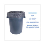 Linear Low Density Industrial Can Liners, 56 gal, 1.3 mil, 43" x 47", Gray, Flat Pack, 100/Carton