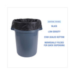 Linear Low Density Industrial Can Liners, 56 gal, 1.7 mil, 43" x 47", Black, Flat Pack, 100/Carton