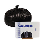 Linear Low Density Industrial Can Liners, 56 gal, 1.7 mil, 43" x 47", Black, Flat Pack, 100/Carton