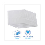 High Density Industrial Can Liners Flat Pack, 60 gal, 16 mic, 38" x 60", Natural, Flat Pack, 100/Carton