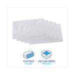 High Density Industrial Can Liners Flat Pack, 56 gal, 16 mic, 43" x 48", Natural, Flat Pack, 200/Carton