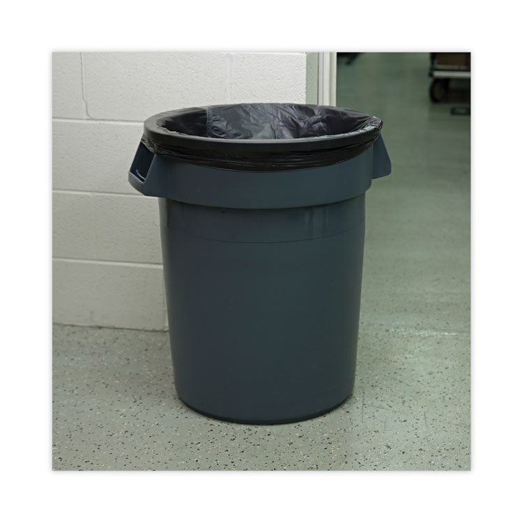 Linear Low Density Industrial Can Liners, 30 gal, 0.65 mil, 30" x 36", Black, Flat Pack, 200/Carton