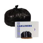 Linear Low Density Industrial Can Liners, 60 gal, 0.7 mil, 38" x 58", Black, Flat Pack, 100/Carton