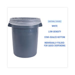 Linear Low Density Industrial Can Liners, 30 gal, 0.7 mil, 30" x 36", White, Flat Pack, 200/Carton