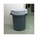 Linear Low Density Industrial Can Liners, 60 gal, 0.7 mil, 38" x 58", White, Flat Pack, 100/Carton