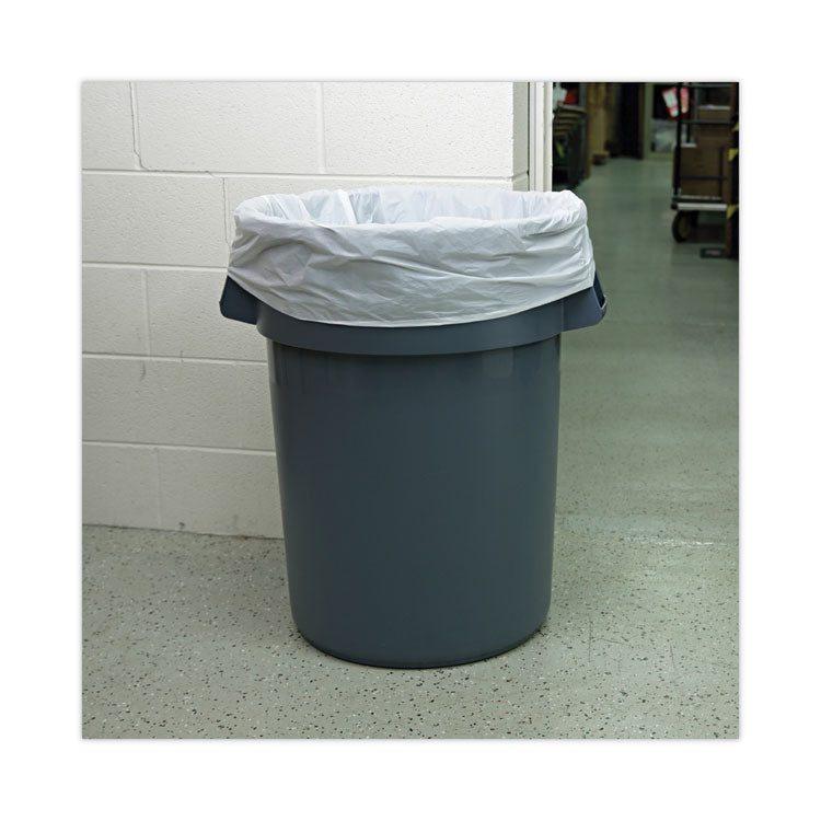 Linear Low Density Industrial Can Liners, 60 gal, 0.7 mil, 38" x 58", White, Flat Pack, 100/Carton