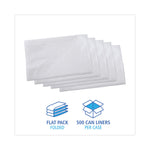 Linear Low Density Industrial Can Liners, 16 gal, 0.5 mil, 24" x 32", White, Flat Pack, 500/Carton