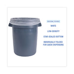 Linear Low Density Industrial Can Liners, 30 gal, 0.9 mil, 30" x 36", White, Flat Pack, 100/Carton