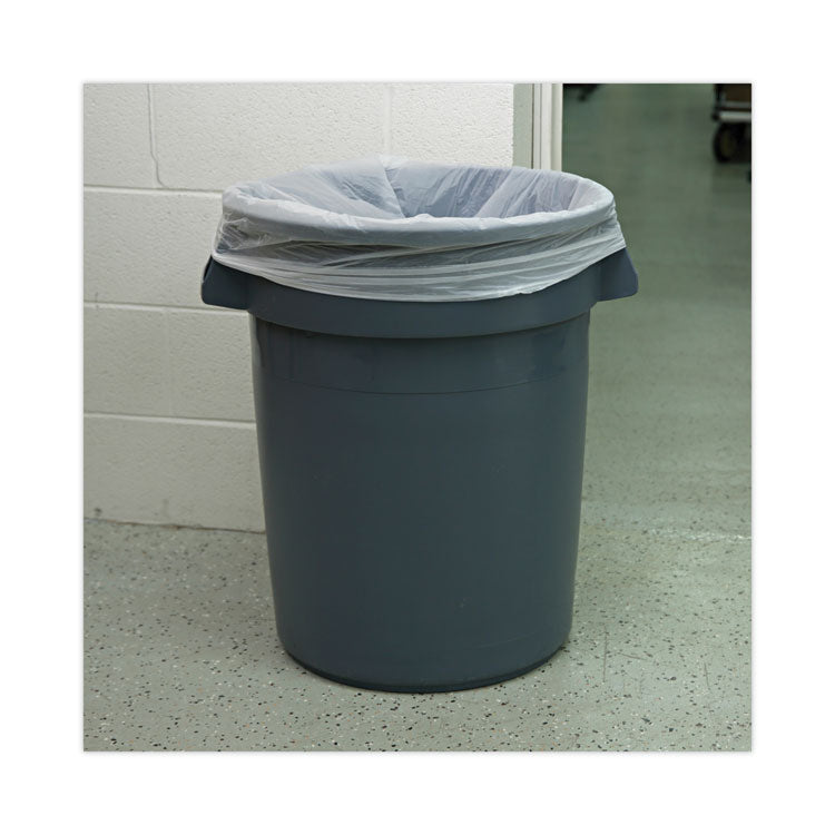 Linear Low Density Industrial Can Liners, 33 gal, 0.9 mil, 33" x 39", White, Flat Pack, 100/Carton