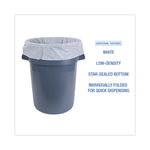 Linear Low Density Industrial Can Liners, 45 gal, 0.9 mil, 40" x 46", White, Flat Pack, 100/Carton