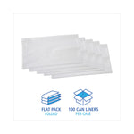 Linear Low Density Industrial Can Liners, 56 gal, 0.9 mil, 43" x 47", White, Flat Pack, 100/Carton