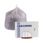 Linear Low Density Industrial Can Liners, 56 gal, 0.9 mil, 43" x 47", White, Flat Pack, 100/Carton