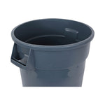 Round Waste Receptacle, 32 gal, Linear-Low-Density Polyethylene, Gray