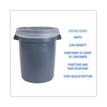 Low-Density Waste Can Liners, 30 gal, 0.5 mil, 30" x 36", White, Perforated Roll, 10 Bags/Roll, 20 Rolls/Carton