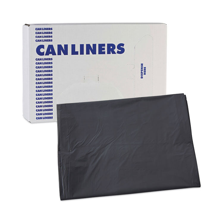 Linear Low Density Industrial Can Liners, 60 gal, 1.1 mil, 38" x 58", Gray, Flat Pack, 100/Carton