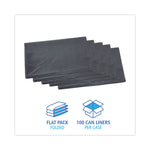Linear Low Density Industrial Can Liners, 45 gal, 1.1 mil, 40" x 46", Gray, Flat Pack, 100/Carton