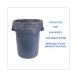 Linear Low Density Industrial Can Liners, 45 gal, 1.1 mil, 40" x 46", Gray, Flat Pack, 100/Carton