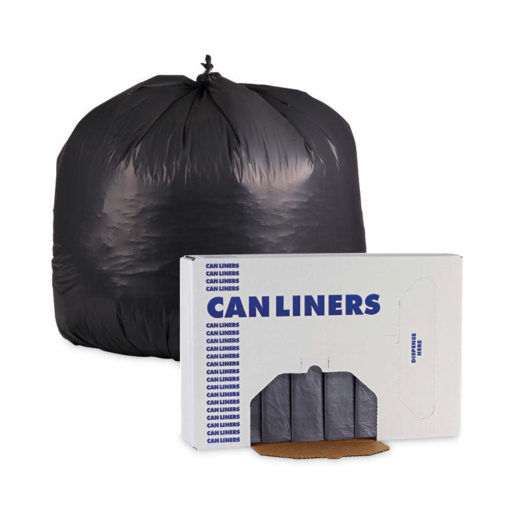 Linear Low Density Industrial Can Liners, 45 gal, 1.1 mil, 40" x 46", Gray, Flat Pack, 100/Carton